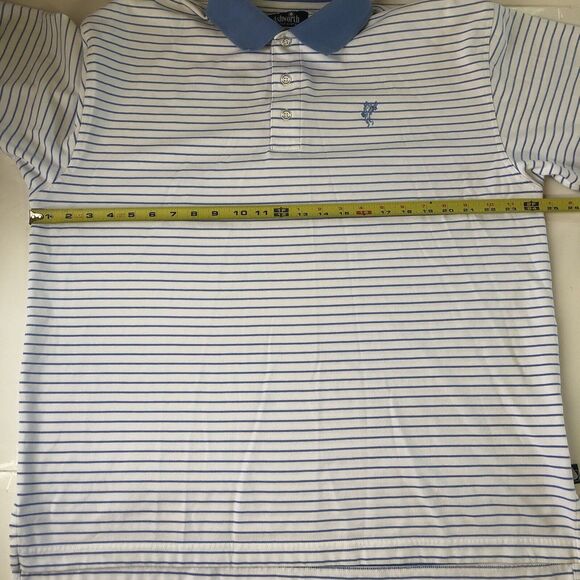 Ashworth Weather Systems Men’s Polo  Blue White Stripes Moisture Wicking Large - Picture 4 of 16